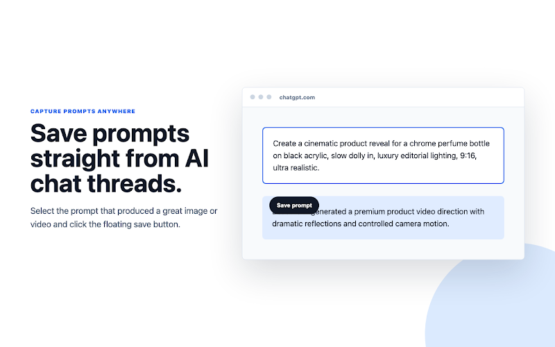 save prompts stright from AI chat threds